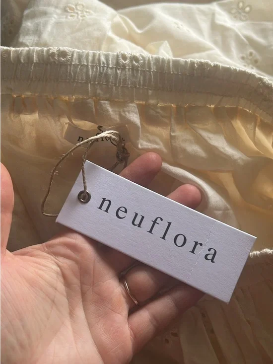 Neuflora St. Ives Cream Eyelet Midi Skirt - Picture 3 of 3